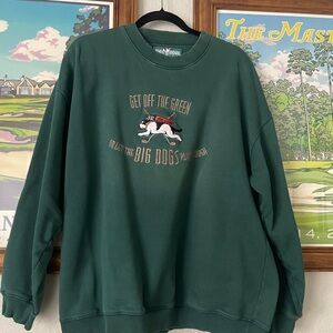 Big Dogs Golf Crewneck Sweatshirt “Get Off the Green” Graphic – Green – Men’s L